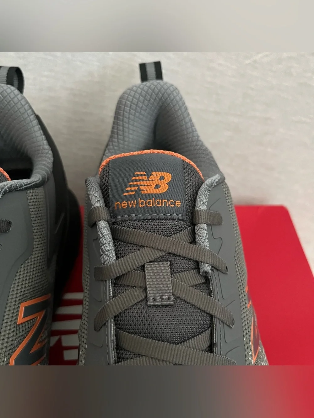 New Balance Industrial Speedware Gray & Orange Safety Toe Work Sneakers